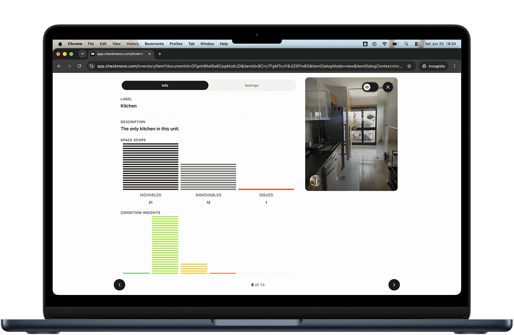 Mono inventory dashboard on a laptop